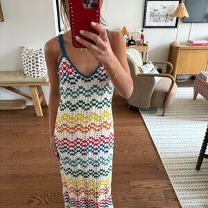 Saylor Rainbow Crochet dress Small